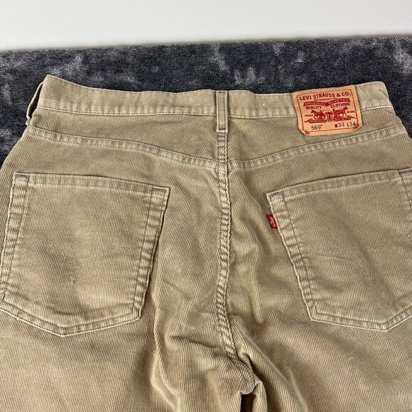 Levi's Y2K 569 Loose Straight Corduroy Brown Baggy Jeans Men's 34X34 (34X29.5) - Picture 9 of 12